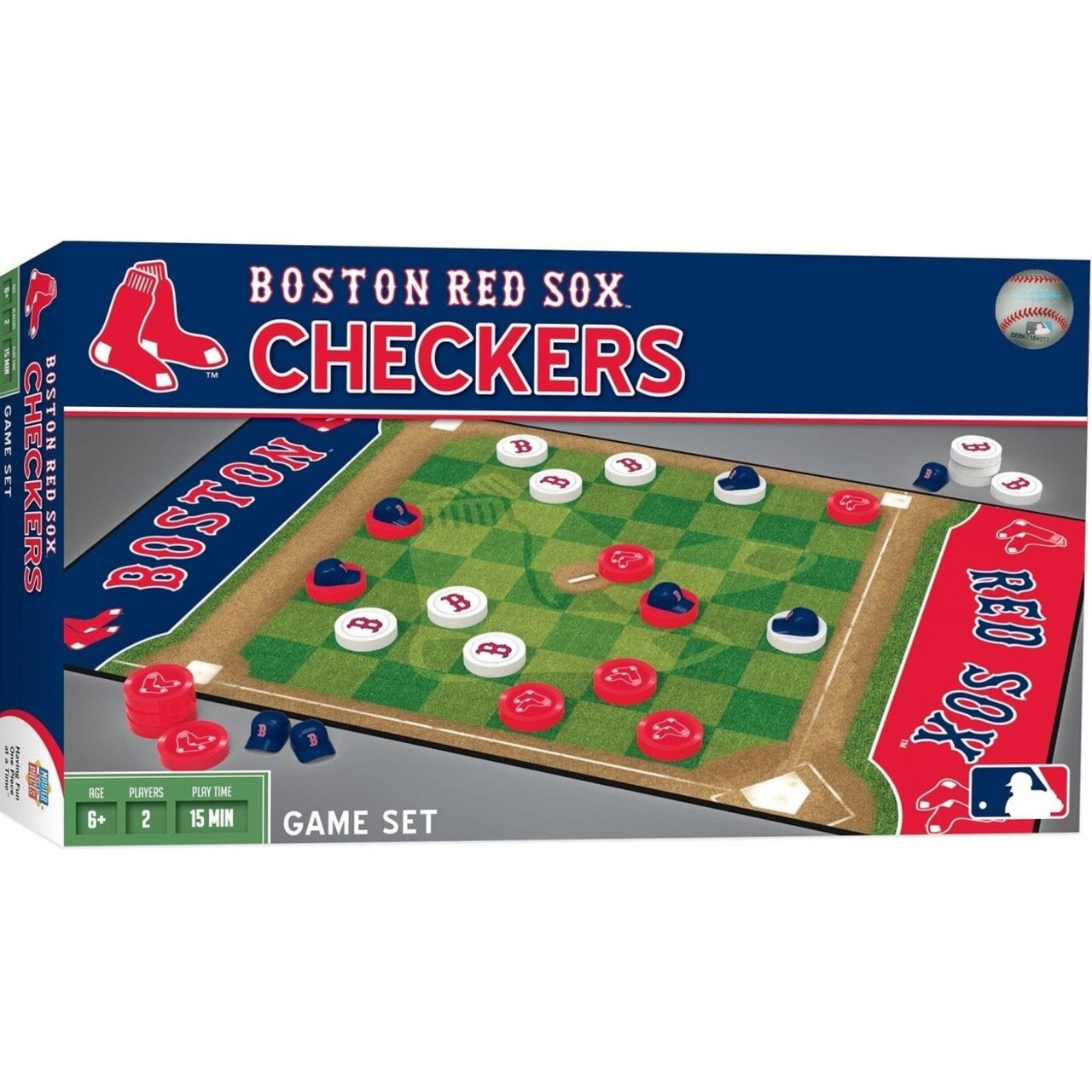 Boston Red Sox Checkers Board Game Officially Licensed 24 Pieces Ages 6+